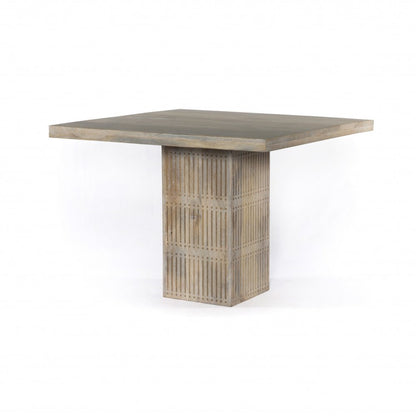 42" Natural Square Solid Wood Pedestal Base Dining Table HomeRoots