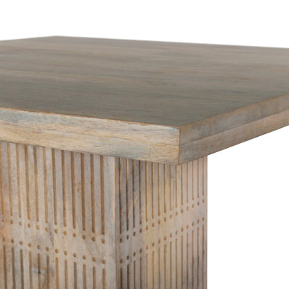 42" Natural Square Solid Wood Pedestal Base Dining Table HomeRoots
