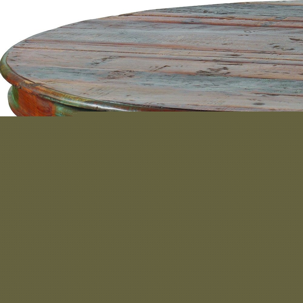 72" Brown Rounded Solid Wood Dining Table HomeRoots
