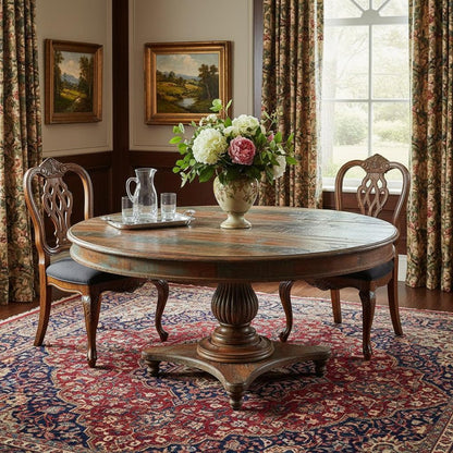 72" Brown Rounded Solid Wood Dining Table HomeRoots