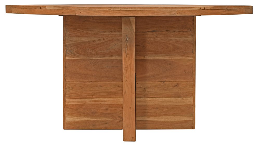 60" Natural Rounded Solid Wood Pedestal Base Dining Table HomeRoots