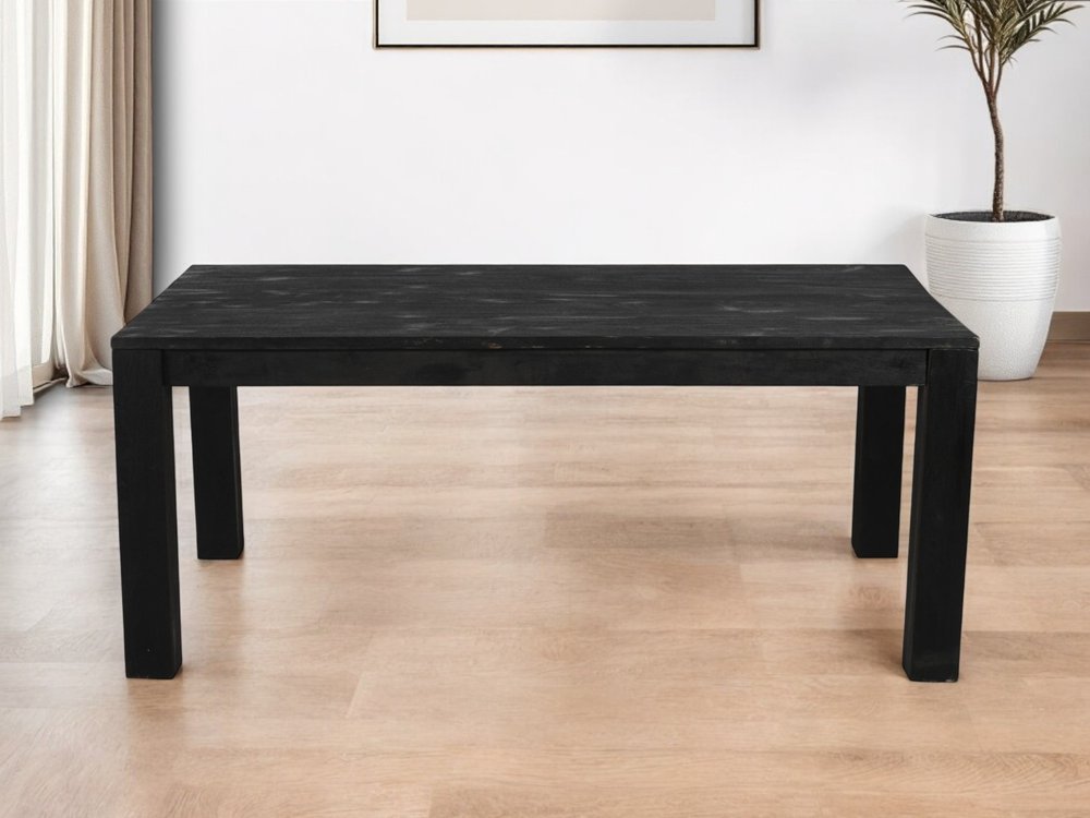 72" Dark Gray Solid Wood Dining Table HomeRoots