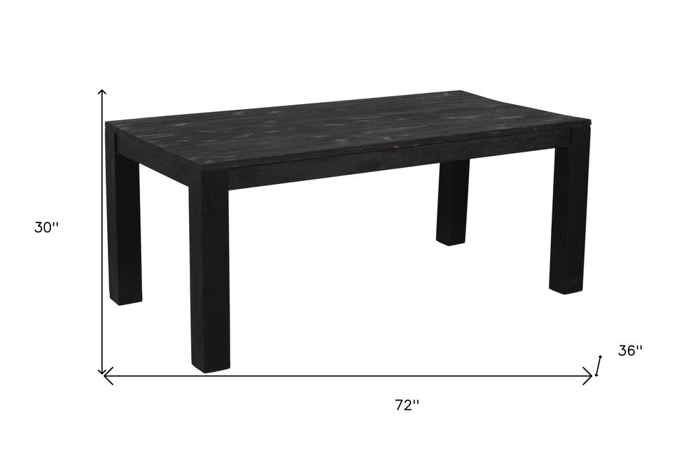 72" Dark Gray Solid Wood Dining Table HomeRoots