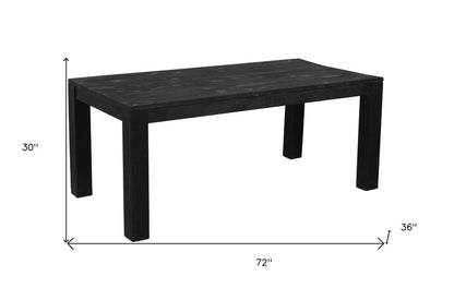72" Dark Gray Solid Wood Dining Table HomeRoots