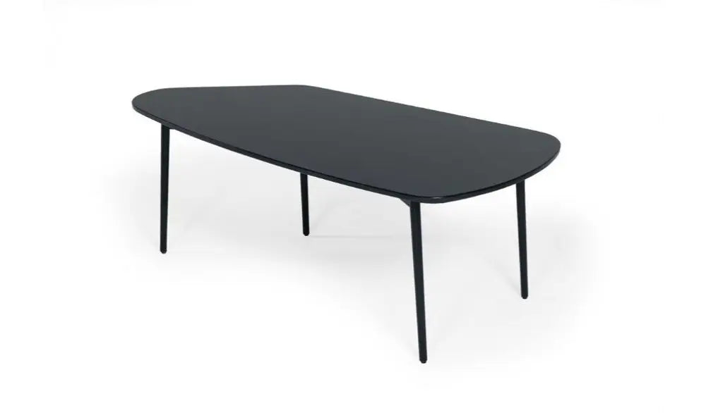 47" Black Faux Marble And Steel Free Form Coffee Table HomeRoots