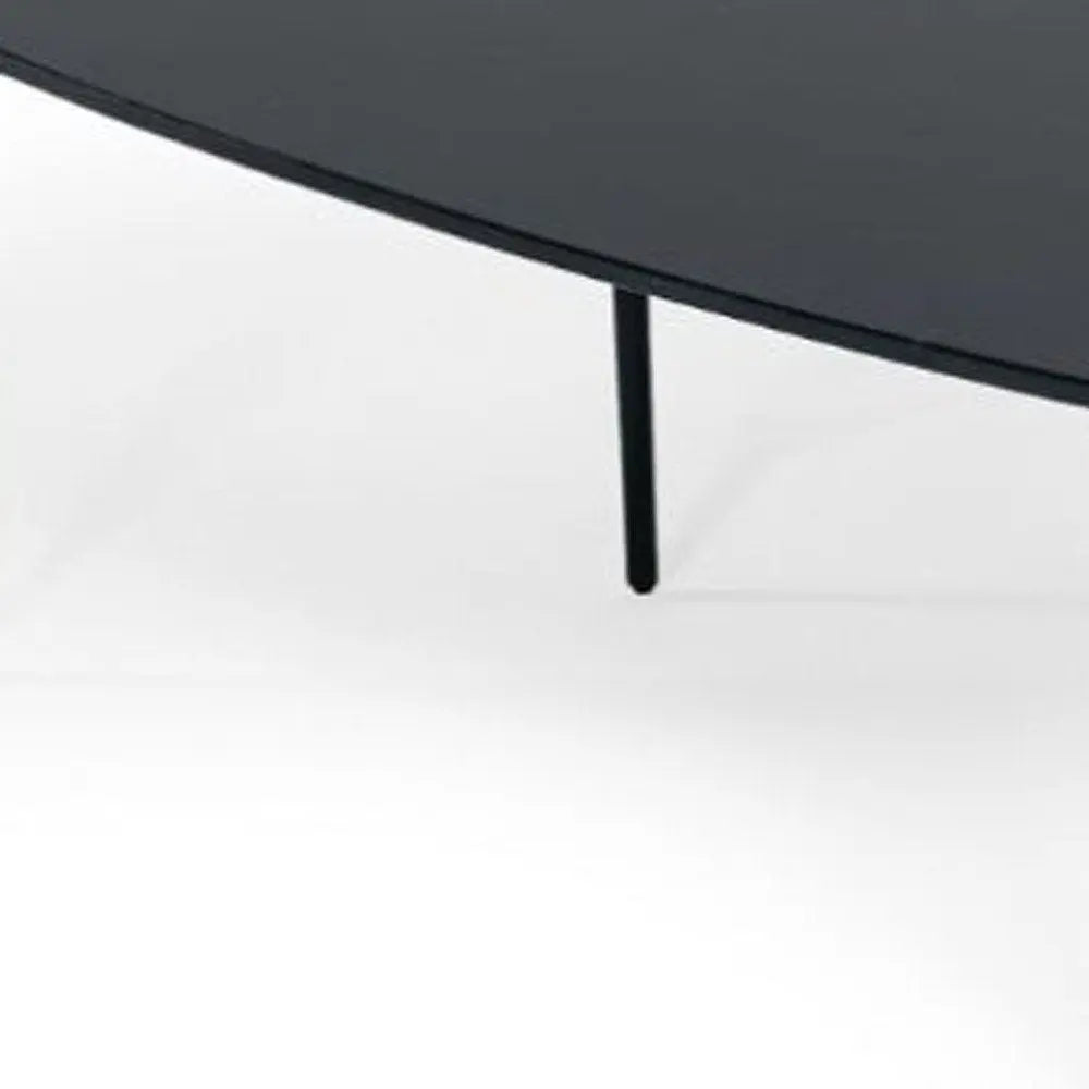 47" Black Faux Marble And Steel Free Form Coffee Table HomeRoots