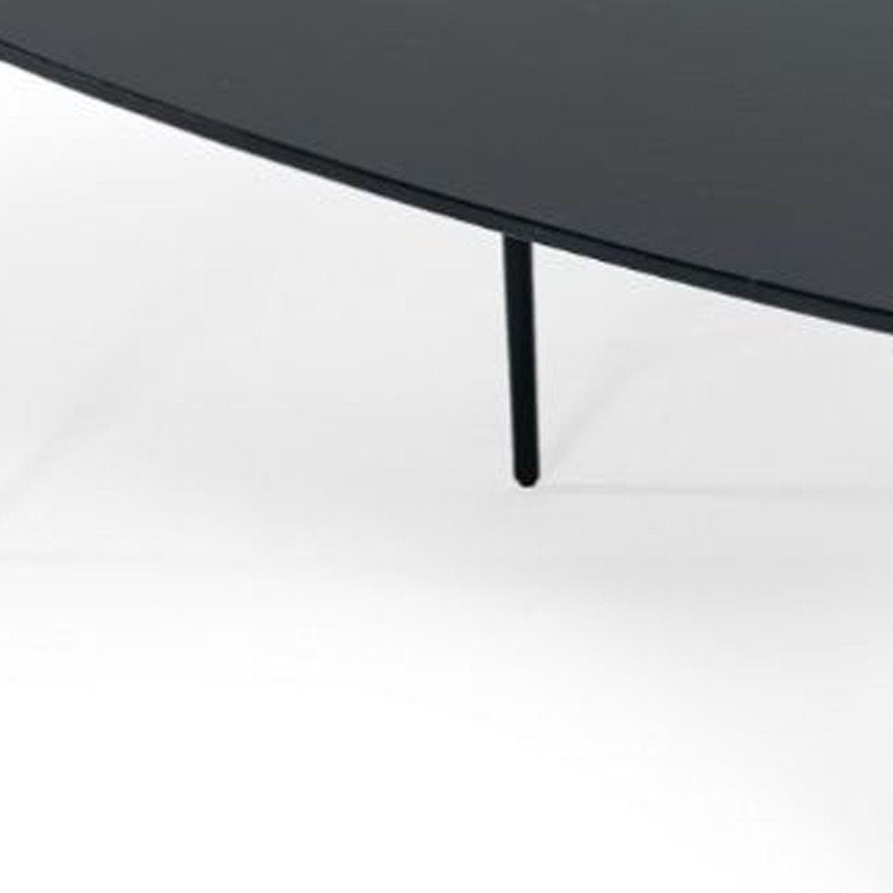 47" Black Faux Marble And Steel Free Form Coffee Table HomeRoots