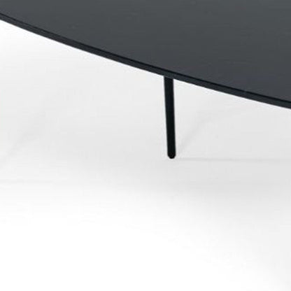 47" Black Faux Marble And Steel Free Form Coffee Table HomeRoots