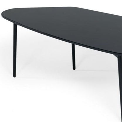 47" Black Faux Marble And Steel Free Form Coffee Table HomeRoots