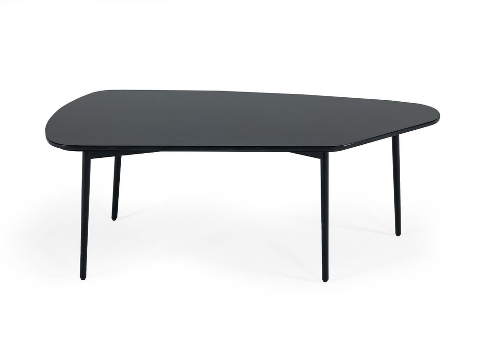 47" Black Faux Marble And Steel Free Form Coffee Table HomeRoots