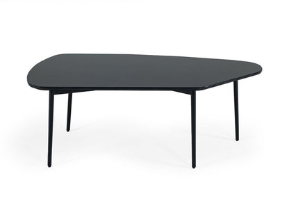 47" Black Faux Marble And Steel Free Form Coffee Table HomeRoots