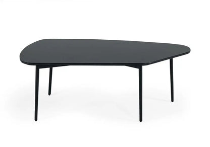 47" Black Faux Marble And Steel Free Form Coffee Table HomeRoots