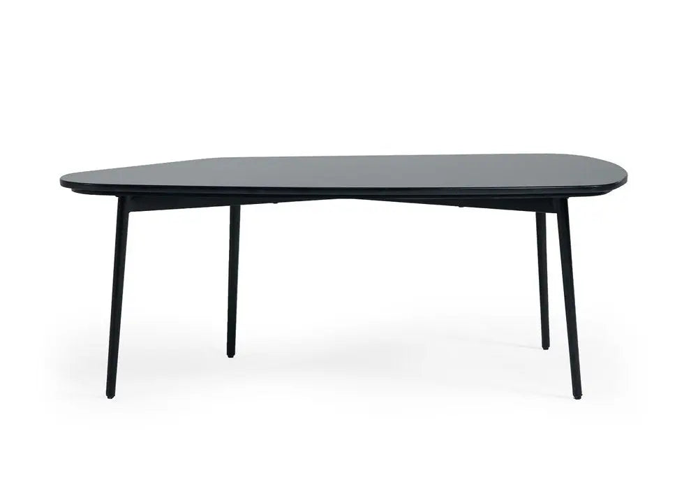47" Black Faux Marble And Steel Free Form Coffee Table HomeRoots