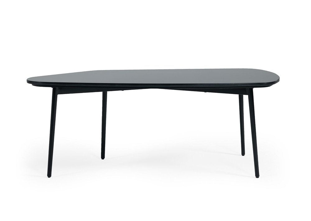 47" Black Faux Marble And Steel Free Form Coffee Table HomeRoots