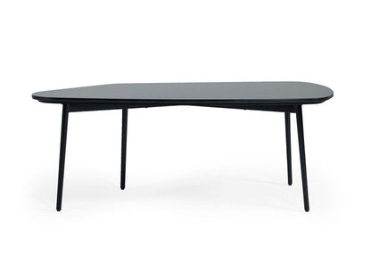 47" Black Faux Marble And Steel Free Form Coffee Table HomeRoots