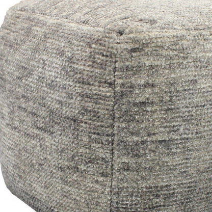 18" Gray Wool Cube Pouf Ottoman HomeRoots