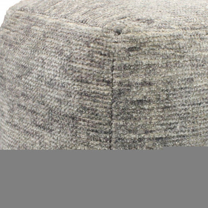 18" Gray Wool Cube Pouf Ottoman HomeRoots
