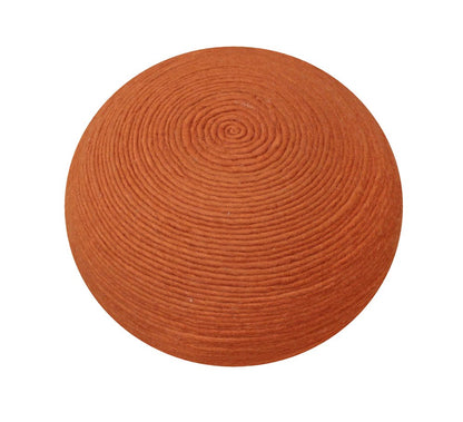 20" Orange Wool Round Ribbed Pouf Ottoman HomeRoots