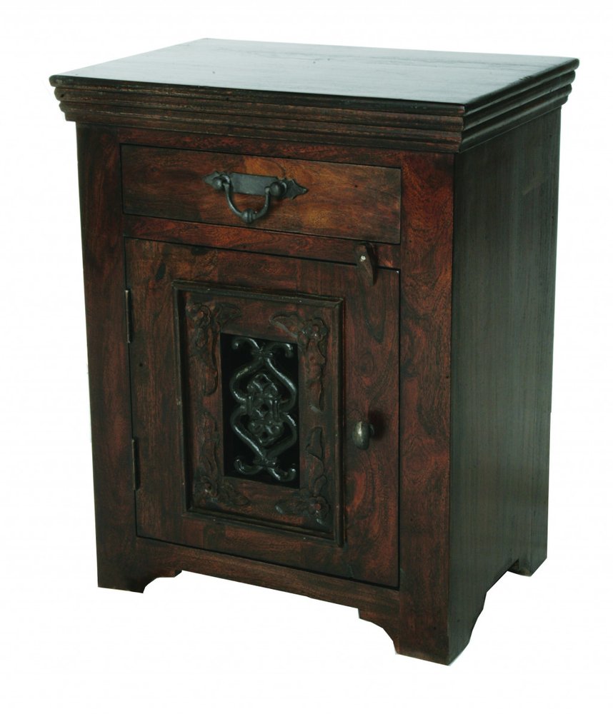 30" Dark Brown Solid Wood One Drawer Nightstand HomeRoots