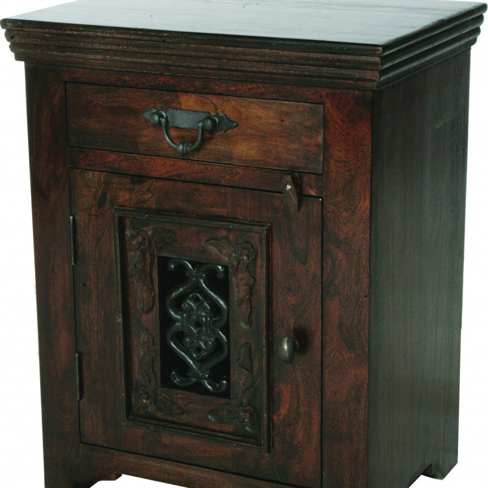 30" Dark Brown Solid Wood One Drawer Nightstand HomeRoots