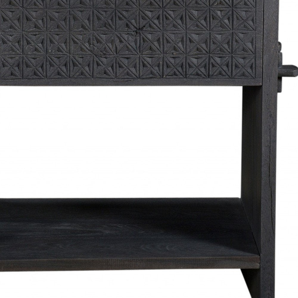 26" Dark Gray One Drawer Nightstand HomeRoots