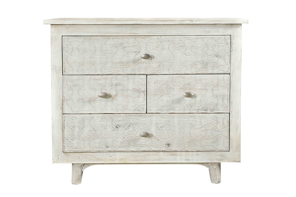 30" White Four Drawer Nightstand HomeRoots