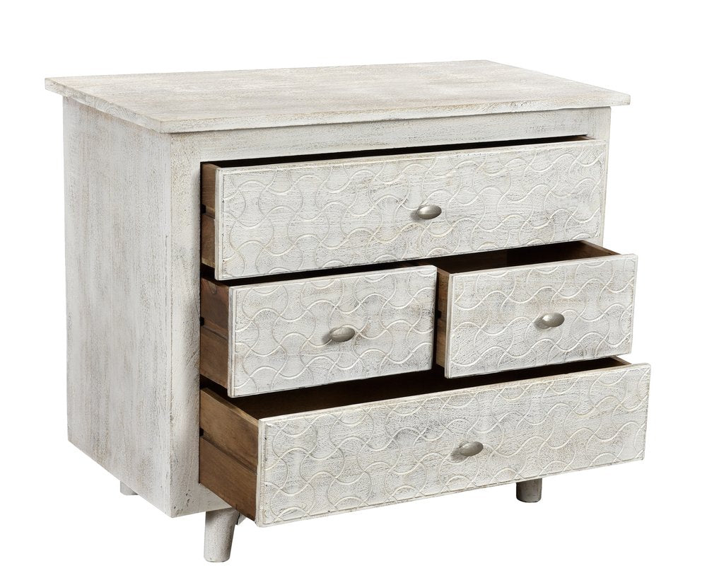 30" White Four Drawer Nightstand HomeRoots