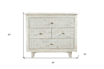 30" White Four Drawer Nightstand HomeRoots