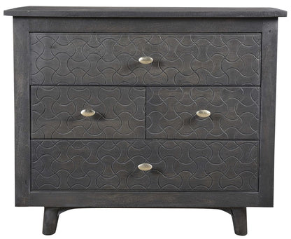 30" Gray Solid Wood Four Drawer Nightstand HomeRoots