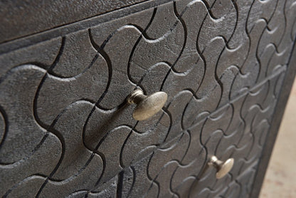 30" Gray Solid Wood Four Drawer Nightstand HomeRoots