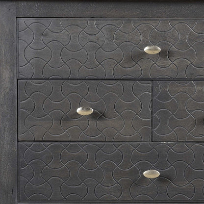 30" Gray Solid Wood Four Drawer Nightstand HomeRoots