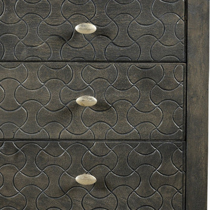 30" Gray Three Drawer Nightstand HomeRoots