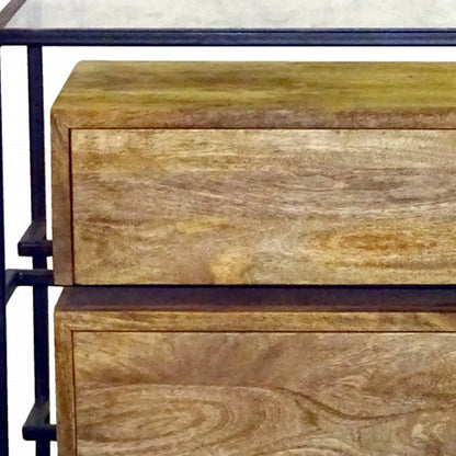28" Natural Two Drawer Nightstand