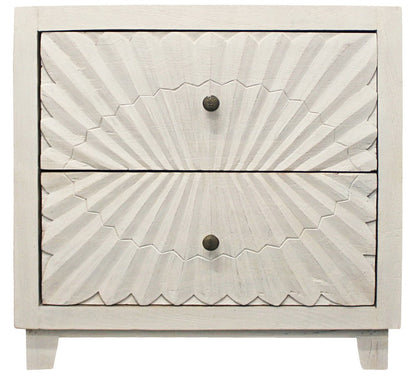 30" Ivory Two Drawer Nightstand HomeRoots