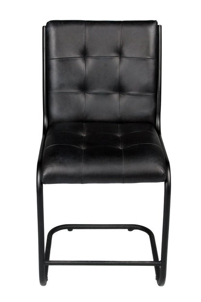 Tufted Black Upholstered Leather Dining Side Chair HomeRoots