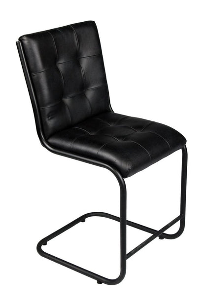 Tufted Black Upholstered Leather Dining Side Chair HomeRoots