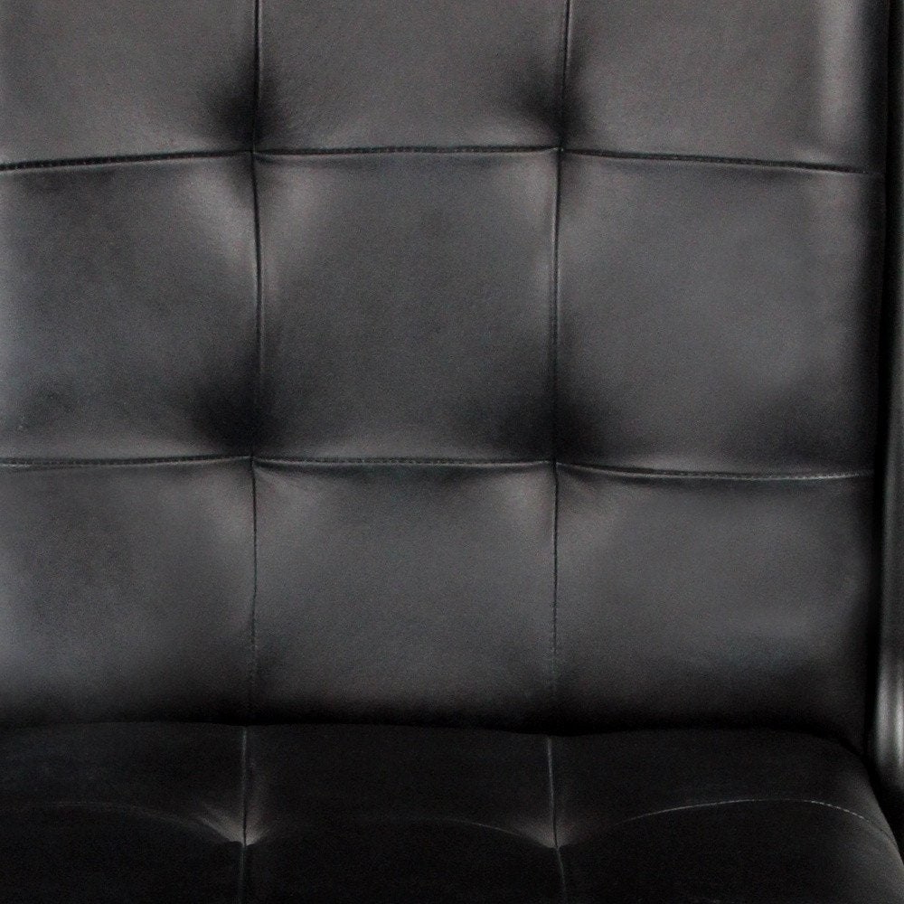 Tufted Black Upholstered Leather Dining Side Chair HomeRoots