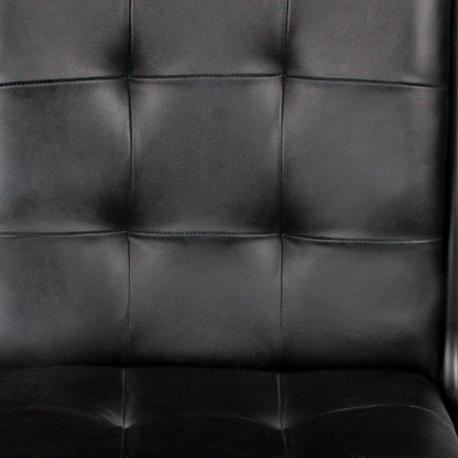 Tufted Black Upholstered Leather Dining Side Chair HomeRoots