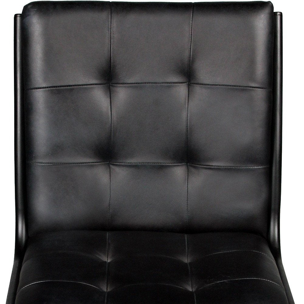 Tufted Black Upholstered Leather Dining Side Chair HomeRoots