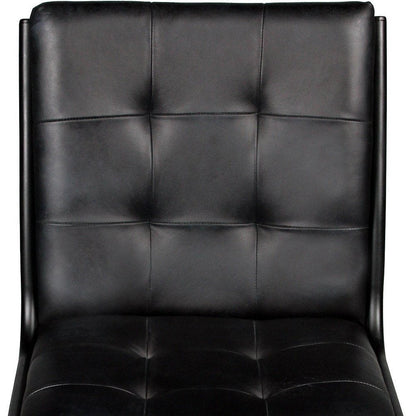 Tufted Black Upholstered Leather Dining Side Chair HomeRoots