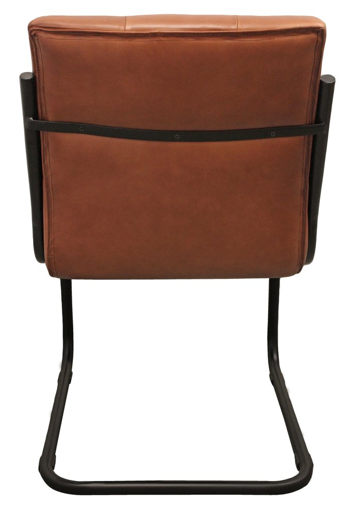 Tufted Cinnamon and Black Upholstered Leather Dining Side Chair HomeRoots