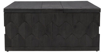 40" Dark Gray Solid Wood Square Distressed Solid Trunk Coffee Table HomeRoots