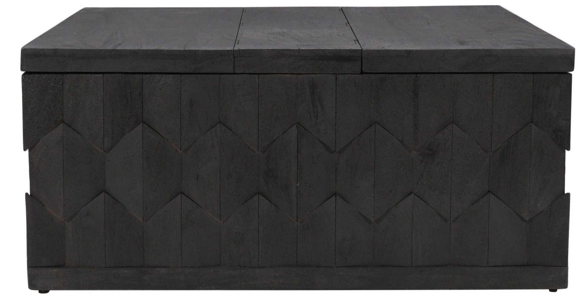 40" Dark Gray Solid Wood Square Distressed Coffee Table - FurniFindUSA