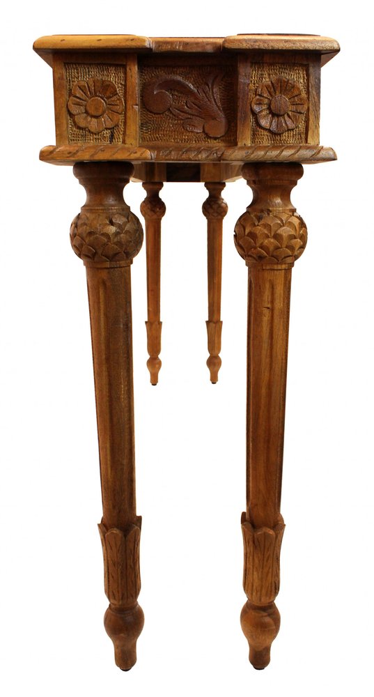 54" Brown Solid Wood Distressed Console Table HomeRoots