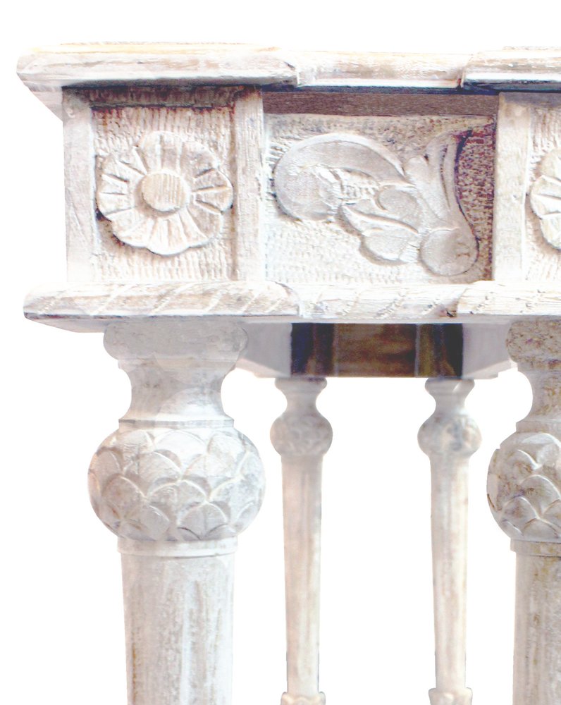 54" White Solid Wood Distressed Console Table HomeRoots