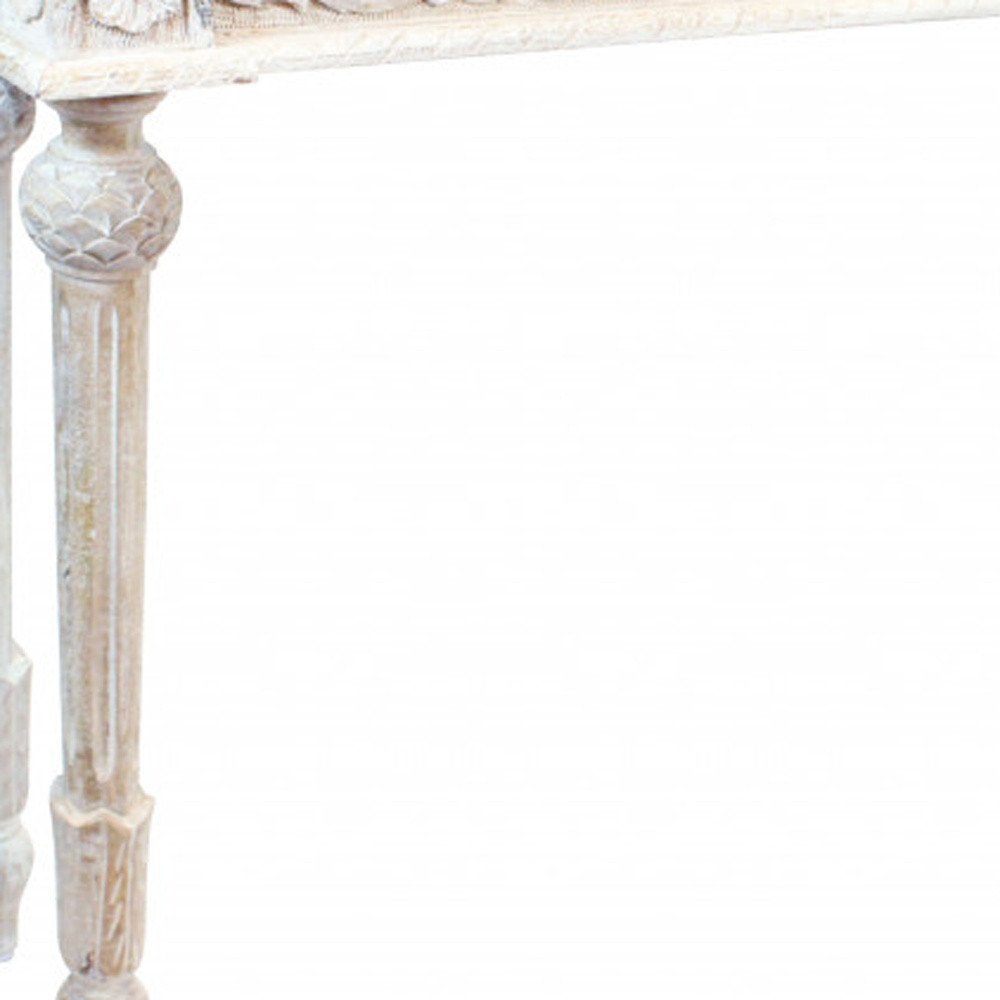 54" White Solid Wood Distressed Console Table HomeRoots