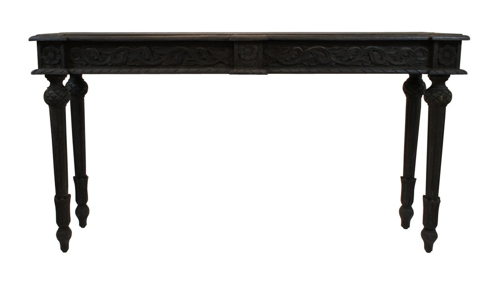 54" Gray Solid Wood Distressed Console Table HomeRoots