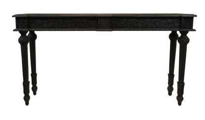 54" Gray Solid Wood Distressed Console Table HomeRoots