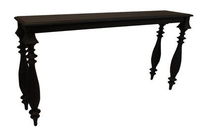 54" Black Solid Wood Distressed Console Table HomeRoots