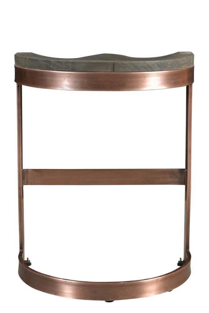 30" Gray And Copper Iron Backless Bar Height Bar Chair HomeRoots